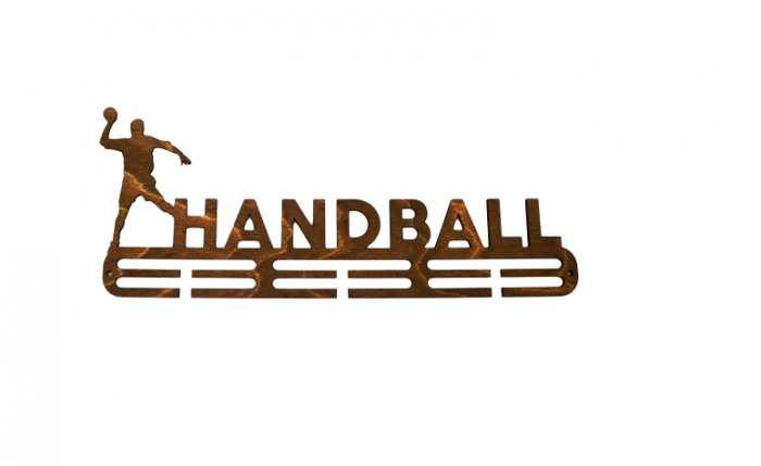 Suport medalii Hanball, sportivi, lemn, maro, 50 cm [2]