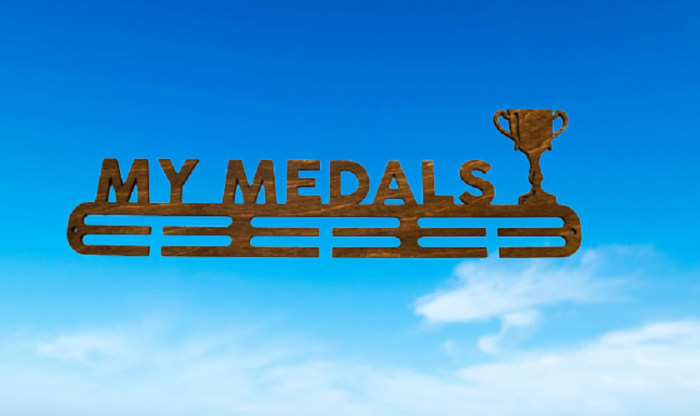 Suport medalii My Medals, pentru Sportivi, Maro, Lemn, 50 cm [4]