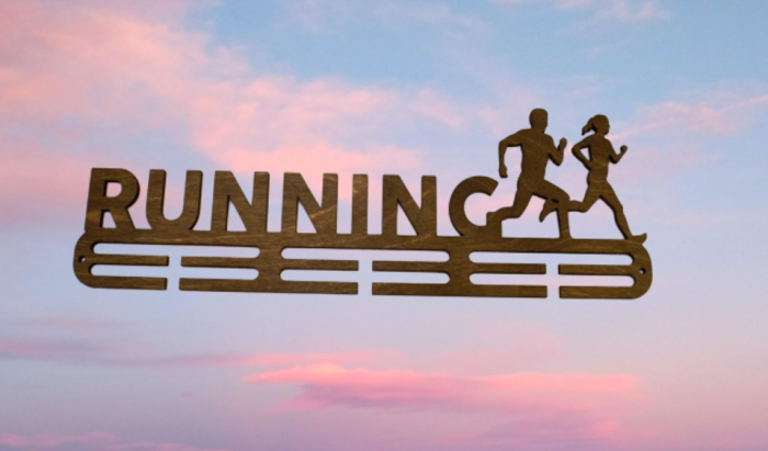 Suport medalii Running, pentru Sportivi, Maro, Lemn, 50 cm [5]