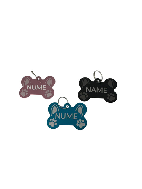 Zgarda Gri pentru animale cu medalie personalizata – gravura pe comanda + medalie CADOU Marime M [4]