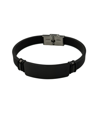 Brățară din silicon cu plăcuță metalică – Gravură personalizată [1]