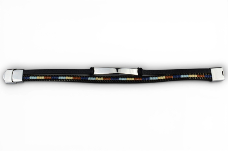 Brățară dublă cu mărgele decorative și plăcuță metalică – Personalizabil prin gravură - multicolor [5]