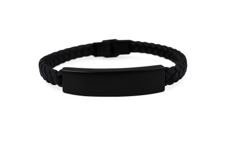 Brățară „Minimal Black” din Piele Împletită cu Placă Personalizabilă [1]