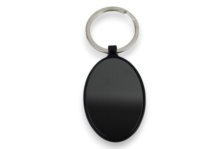 Breloc metalic oval, complet negru – Personalizabil prin gravură [3]