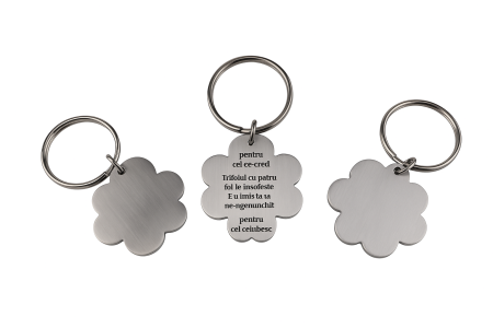 Breloc Metalic "Trifoi cu Patru Foi" Personalizabil [2]