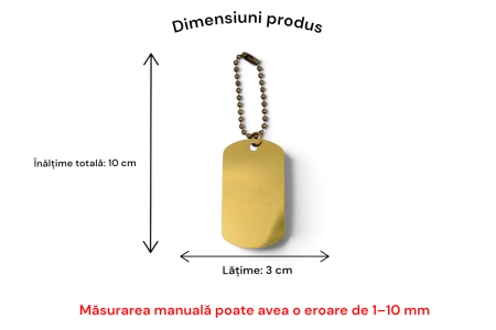 Breloc tip plăcuță militară din aluminiu, personalizabil prin gravură [4]
