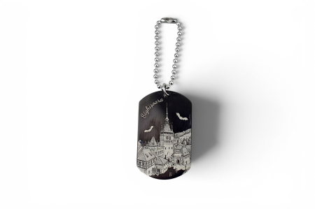 Breloc Tip Dog Tag din Aluminiu – Negru