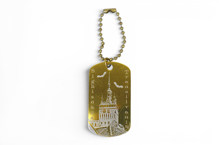 Breloc Tip Dog Tag din Aluminiu – Auriu