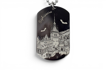Breloc Tip Dog Tag din Aluminiu – Negru [1]