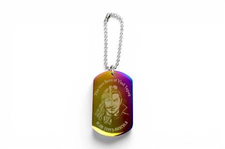 Breloc Tip Dog Tag din Aluminiu –Rainbow