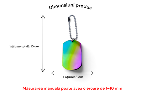 Breloc Tip Dog Tag din Aluminiu –Rainbow [4]