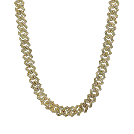Colier Cuban Miami Curb, Auriu, Unisex, Zirconiu,152 cm [0]