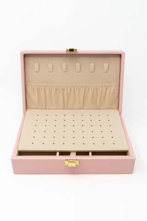 Cutie de Bijuterii „Sweet Elegance” din Piele Ecologică Roz [1]