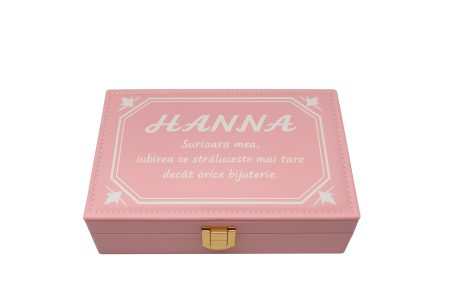 Produse - Cutie de Bijuterii „Sweet Elegance” din Piele Ecologică Roz