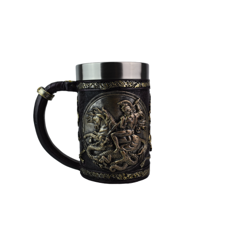 Halba Bere Medievala, Cavaler cu Dragon,500 ml, negru, auriu [1]