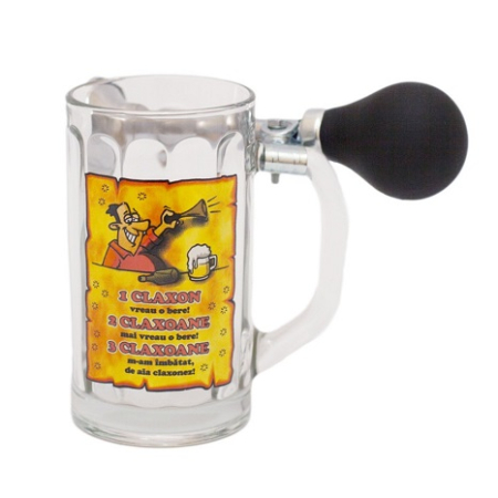 Halba cu claxon, sticla, transparent, 400 ml [0]