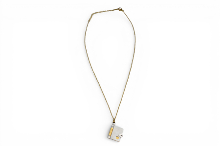 Lănțișor personalizat tip carte cu inimă – medalion secret gravabil-Auriu [5]