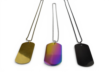 Medalion tip plăcuță militară (Dog Tag) cu lanț – Personalizabil prin gravură-Negru [5]