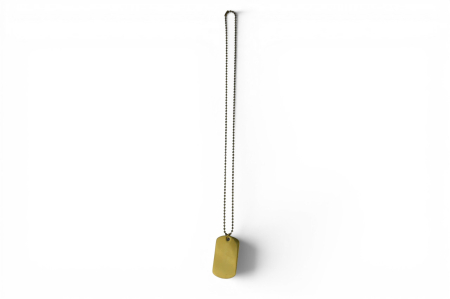 Medalion tip plăcuță militară (Dog Tag) cu lanț – Personalizabil prin gravură - Auriu [2]