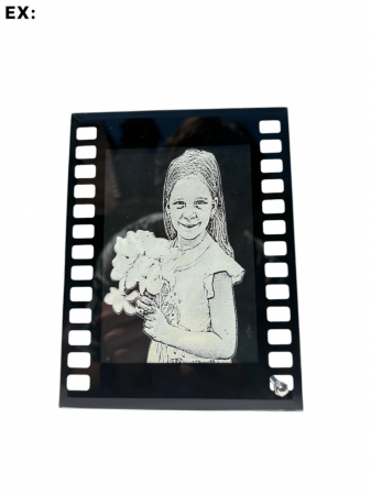 Produse - Ramă Foto Gravată "Film Retro"-PRSONALIZABIL IN TEXT SI SCRIS