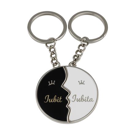 Set Brelocuri "Jumătăți de Suflet" (Yin-Yang / Fețe de Lună)