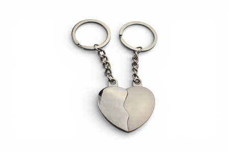 Set brelocuri magnetice în formă de inimă – gri lucios & gri mat [1]