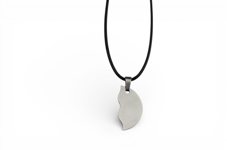 Set lanțuri din 2 piese – pandantive complementare în formă de cerc, finisaj argintiu [6]