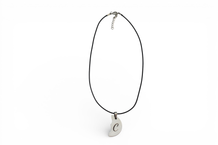 Set lanțuri din 2 piese – pandantive complementare în formă de cerc, finisaj argintiu [3]