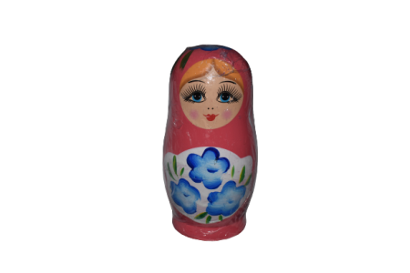 Set Papusa Matrioska, 7 piese, lemn, roz [1]