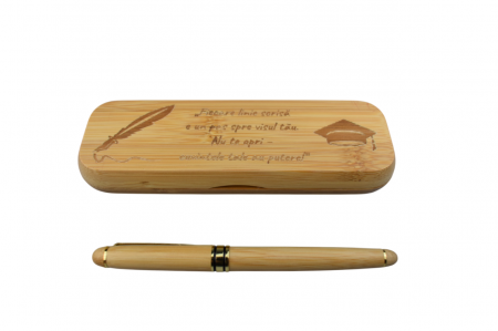 Set Pix și Cutie din Bambus „Eleganța Naturală” Personalizabil [3]
