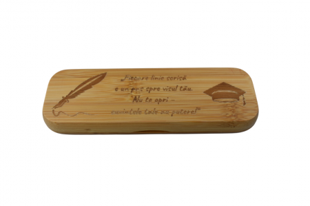 Produse - Set Pix și Cutie din Bambus „Eleganța Naturală” Personalizabil