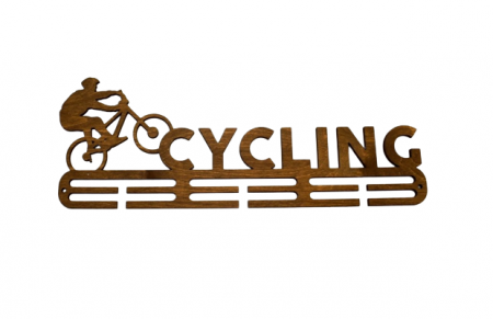 Produse - Suport Medalii Cycling, pentru Sportivi Ciclisti, lemn, maro, 50 cm