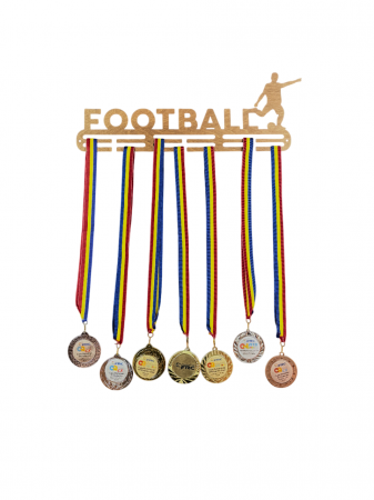 Produse - Suport medalii Football, pentru Sportivi, Lemn, Maro, 50 cm