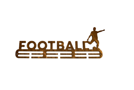 Produse EmagMarketplace - Suport medalii Football, pentru Sportivi, Lemn, Maro, 50 cm
