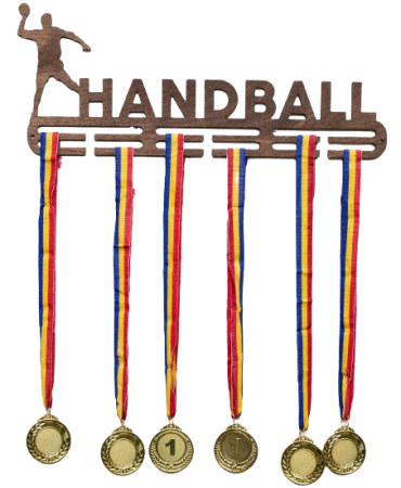 Suport medalii Hanball, sportivi, lemn, maro, 50 cm [1]
