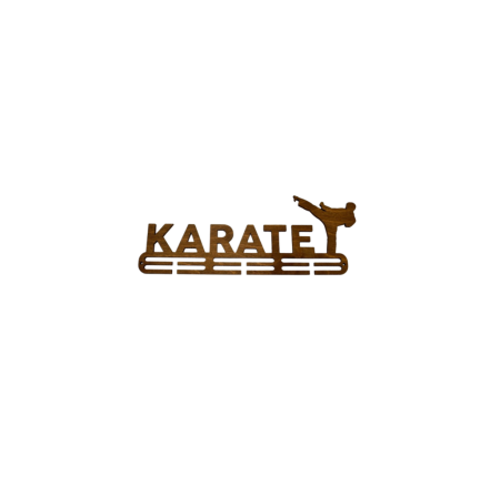 Suport medalii Karate, sportivi, maro, lemn, 50 cm [2]