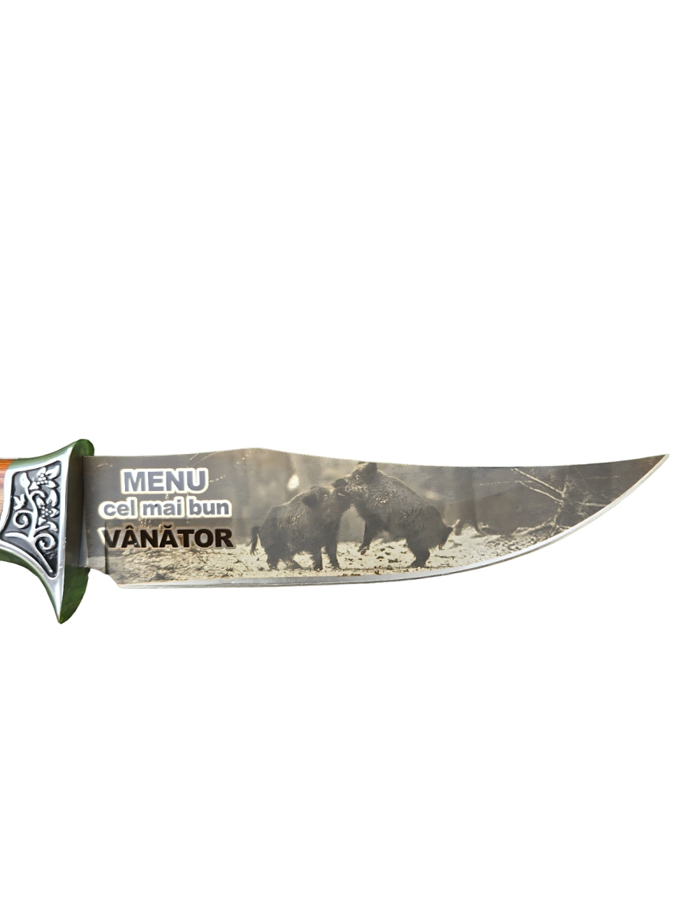 Cuțit de vânătoare Mistret, lamă 17 cm, lungime totală 30 cm, grosime lamă 4 mm, 325 g, teacă inclusă [4]