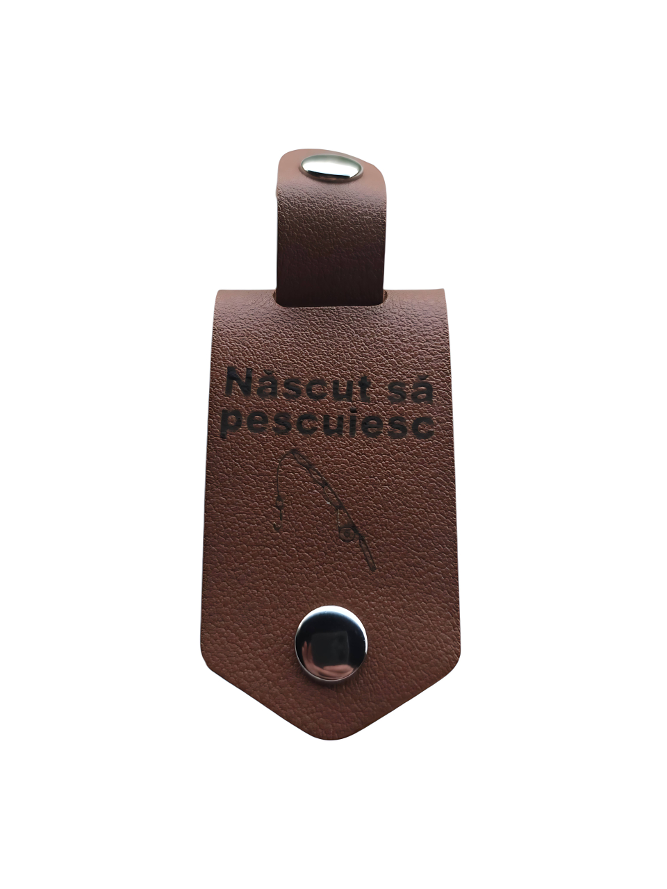 Breloc piele cu mesaj pentru pescari [3]