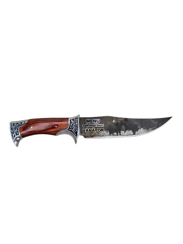 Cuțite - Cuțit de vânătoare Mistret, lamă 17 cm, lungime totală 30 cm, grosime lamă 4 mm, 325 g, teacă inclusă