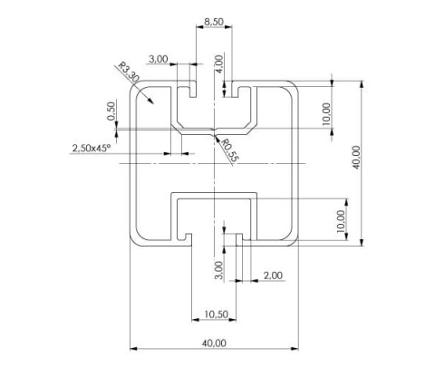 Profil de aluminiu pentru panouri fotovoltaice - bara de 2,4 m [5]