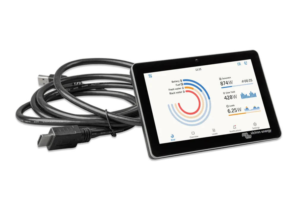 Victron GX Touch 50 display touchscreen de 5 inch pentru monitorizarea si controlul sistemelor energetice conectate la Cerbo GX. [12]
