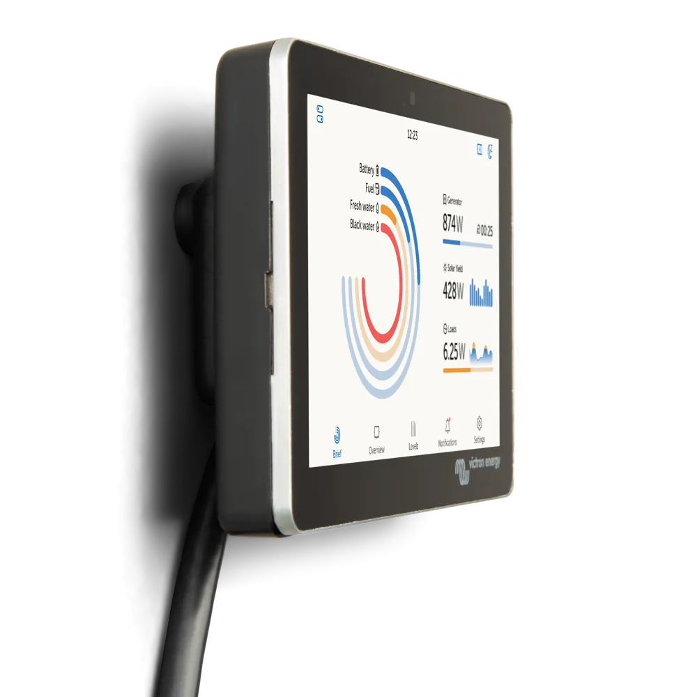 Victron GX Touch 50 display touchscreen de 5 inch pentru monitorizarea si controlul sistemelor energetice conectate la Cerbo GX. [15]