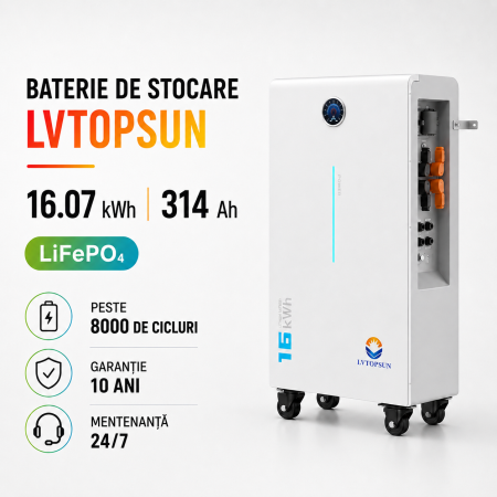 Sisteme de Stocare - Acumulator Lifepo4 LVTopsun 16 kWh 51.2V-314Ah IP65