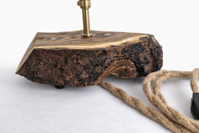 Lampa din lemn de sumac realizata manual - lampa decorativa rustica [6]