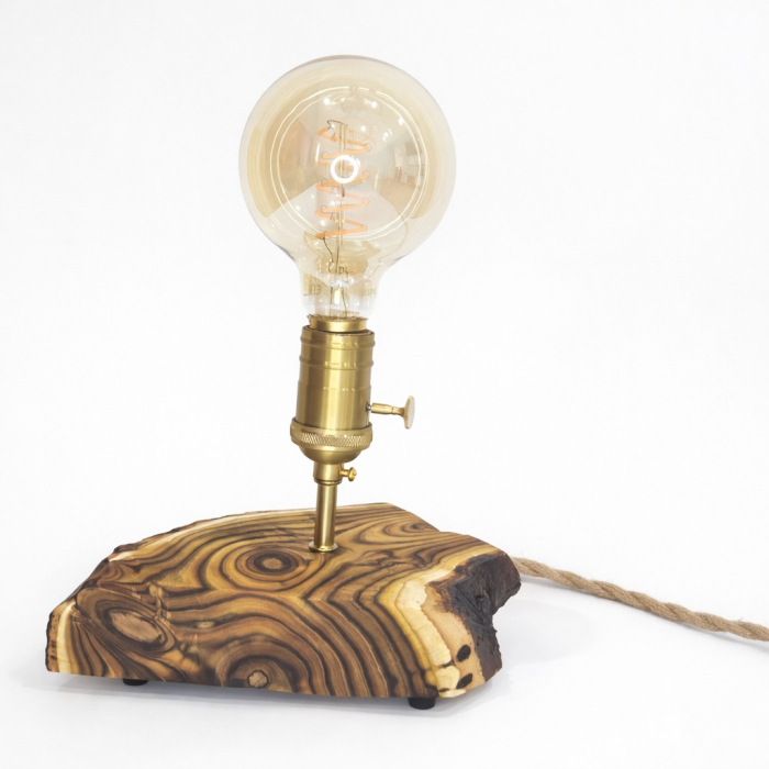 Lampa din lemn de sumac realizata manual - lampa decorativa rustica [3]