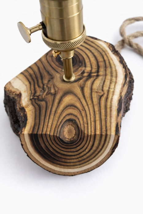 Lampa din lemn de sumac realizata manual - lampa decorativa rustica [7]