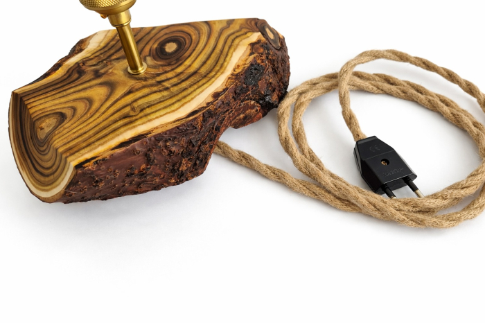 Lampa din lemn de sumac realizata manual - lampa decorativa rustica [9]