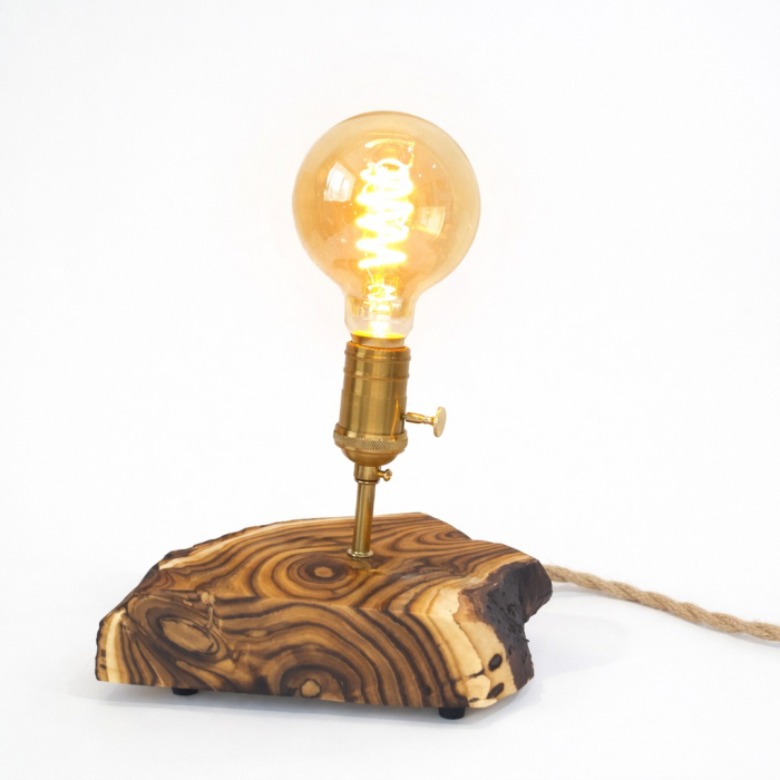 Lampa din lemn de sumac realizata manual - lampa decorativa rustica [4]