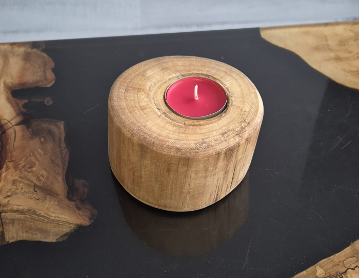suport lumanare lemn Round Natural [2]