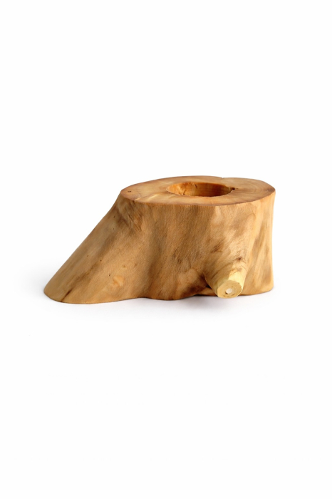 suport lumanare lemn Round Natural [4]